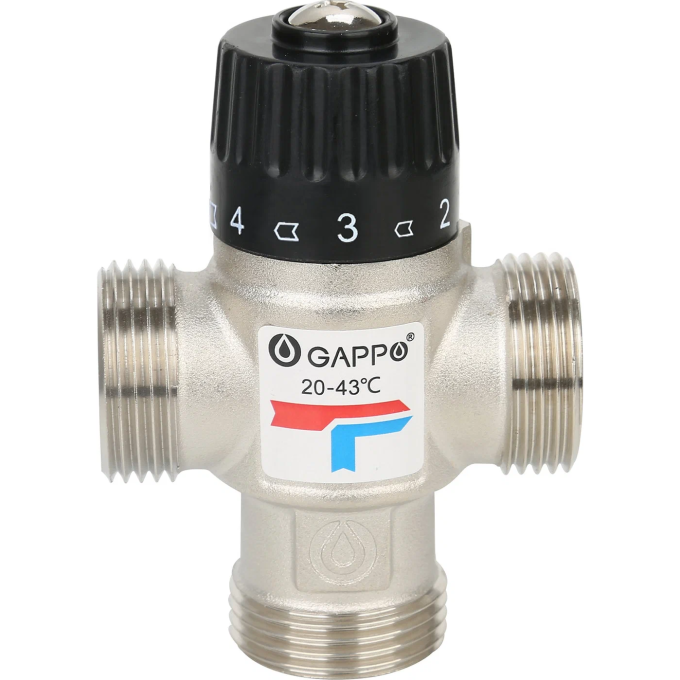 Термостатический смесительный клапан для систем отопления и ГВС GAPPO G1442,06